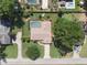 Overhead shot of a private backyard with a screened-in pool and manicured landscaping at 3300 Se 22Nd Ave, Ocala, FL 34471