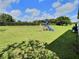 Beautiful expansive backyard with a playset providing plenty of room for to play and explore at 3329 Royal Tern Dr, Winter Haven, FL 33881