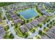 Wide aerial view of the community surrounding a large lake at 4051 Prairie Reserve Blvd, Orlando, FL 32824