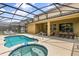 Private screened-in pool and spa, perfect for outdoor relaxation at 7041 Oakwood St, Davenport, FL 33837