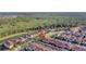 Scenic aerial view highlights community amenities, lush greenery, and proximity to local attractions at 8919 Bismarck Palm Rd, Kissimmee, FL 34747