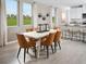 Bright dining room with large windows, modern decor, and seamlessly connected to the kitchen at 911 Donahue Pass, Lake Hamilton, FL 33851