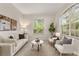 Cozy living room featuring neutral tones, comfortable seating, and serene backyard views at 926 Ridgeland Ct, Apopka, FL 32712