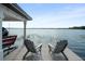 Dock featuring an outdoor seating area looking out onto an expansive lake on a bright, sunny day at 1455 Kelso Blvd, Windermere, FL 34786