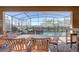Outdoor patio with dining area, seating area, and a view of the screened in pool at 2186 Tripoli Ct, Kissimmee, FL 34747