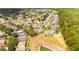 Expansive aerial view reveals the neighborhood's serene setting near a lake and lush green spaces at 2805 Lido Key Ct, Kissimmee, FL 34747