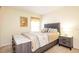 Bright bedroom with carpet, neutral walls and a queen size bed with throw pillows at 2805 Lido Key Ct, Kissimmee, FL 34747