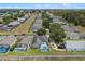 An aerial view of the home in a well-maintained community, showing lush landscaping and screened pool areas at 548 Casterton Cir, Davenport, FL 33897