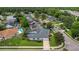 This aerial view showcases a well-maintained home with lush landscaping, a private pool, and a cozy screened-in patio at 605 Macglenross Dr, Oviedo, FL 32765