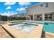 A backyard hot tub and pool create a luxurious and inviting outdoor space for relaxation at 7647 Fairfax Dr, Kissimmee, FL 34747