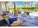 Inviting patio table setting with pool view, perfect for outdoor dining and entertaining guests at 7647 Fairfax Dr, Kissimmee, FL 34747