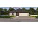Charming single-story home with stone and traditional siding, a two-car garage and manicured landscaping at 163 Jessamine Ln, Lady Lake, FL 32159