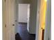 Hallway leading to a bedroom, showcasing the flooring and layout at 3166 Riachuelo Ln, Kissimmee, FL 34744