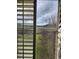 Window view showcasing a serene view of the backyard and lush greenery, partially filtered by blinds at 3500 Calabria Ave, Davenport, FL 33897