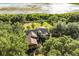 Aerial view of a house surrounded by lush greenery, showcasing its serene lakeside setting at 40137 County Road 452, Leesburg, FL 34788