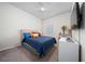 A modern bedroom featuring a comfortable bed and neutral carpeting, ideal for relaxation at 426 Citrus Isle Loop, Davenport, FL 33837