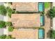 Rooftop aerial view of homes with private pools and spas in a gated community at 8989 Rhodes St, Kissimmee, FL 34747