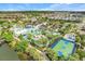 Aerial view showcasing the community pool, water slide, and amenities at 8989 Rhodes St, Kissimmee, FL 34747