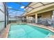 Backyard screened pool and spa in a private backyard at 8989 Rhodes St, Kissimmee, FL 34747