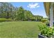 Expansive backyard featuring well-maintained green lawn and mature trees, ideal for recreation and relaxation at 13137 Lower Harden Ave, Orlando, FL 32827