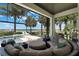 Screened-in patio with comfortable seating, a pool view, and relaxing outdoor space at 14285 United Colonies Dr, Winter Garden, FL 34787