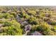 Serene aerial shot of tree-lined neighborhood highlighting lush canopy and verdant streets at 162 Seville Chase Dr, Winter Springs, FL 32708