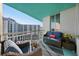 Balcony with outdoor seating and city views at 322 E Central Blvd # 1612, Orlando, FL 32801