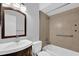 Bathroom featuring a vanity with wood accents, and a shower and tub combo at 3685 Sunday Dr, Deltona, FL 32738