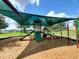 A modern playground with climbing structures, slides, and a protective shade covering overhead at 372 Willet St, Haines City, FL 33844