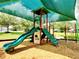 Community playground with slide, climbing area, and shade covering for outdoor fun at 372 Willet St, Haines City, FL 33844