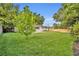 Beautifully maintained backyard featuring a mature tree and a well-kept lawn, framed by a classic white home at 504 W Faith Ter, Maitland, FL 32751
