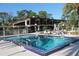 Outdoor pool area, showcasing the inviting pool, deck chairs, and surrounding greenery at 508 W Plantation Blvd, Lake Mary, FL 32746