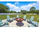Spacious backyard features a fire pit and ample seating for outdoor gatherings at 7065 Branch Court, St Cloud, FL 34771