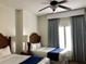 Bedroom featuring two twin beds, soft lighting, and neutral tones for a restful retreat at 8125 Resort Village Dr # 5808, Orlando, FL 32821