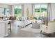 Open-concept living room and dining area filled with light, stylish furniture, and modern decor at 1110 Cumberland Trail Dr, Lake Hamilton, FL 33851