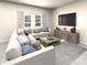 Bright living room featuring a comfortable sectional sofa, and a large television at 1118 Cumberland Trail Dr, Lake Hamilton, FL 33851