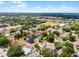 Aerial view of property showcasing lush greenery, pool, and nearby lake at 117 Clowson Ct, Ocoee, FL 34761