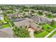 Aerial view of a landscaped home with a pool, surrounded by lush greenery at 13524 Glynshel Dr, Winter Garden, FL 34787