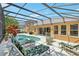 Screened-in pool area with plenty of lounging chairs and a covered enclosure at 13524 Glynshel Dr, Winter Garden, FL 34787