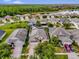 Beautiful aerial view of homes in a lakeside community with mature trees and green lawns at 14617 Keelford Way, Orlando, FL 32824