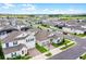 Beautiful aerial view of a modern neighborhood with well-maintained lawns and stylish homes under a clear blue sky at 15161 Lake Bessie Loop, Winter Garden, FL 34787