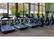 Fitness center featuring cardio equipment, large windows, and scenic lake views at 15698 Panther Lake Dr, Winter Garden, FL 34787