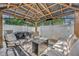 Inviting outdoor patio with covered seating, grill, and stylish decor at 2039 Beachberry Ln, Oviedo, FL 32765