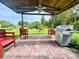 Outdoor patio with barbecue area and chairs facing a natural area at 2376 Flamingo Lakes Dr, Kissimmee, FL 34743