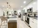 Spacious kitchen featuring a granite island with seating, stainless steel appliances, and open design connecting to other living areas at 2545 El Portal Ave, Sanford, FL 32773