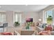 Inviting living room with plush sofa, patterned pillows, and large windows for natural light at 3061 Moulin Rd, Davenport, FL 33837