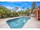 Beautiful pool surrounded by lush, tropical landscaping for a private backyard oasis at 383 Remington Dr, Oviedo, FL 32765