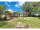 The private backyard features lush greenery, a dining set, and plenty of space for recreation at 633 E Church Ave, Longwood, FL 32750