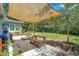 Shaded backyard with a small picnic table, grassy area, and room for outdoor enjoyment at 633 E Church Ave, Longwood, FL 32750