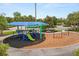Community playground with swings, slides, and seating areas, set in a landscape of trees and ample parking at 14174 Islamorada Dr, Orlando, FL 32837